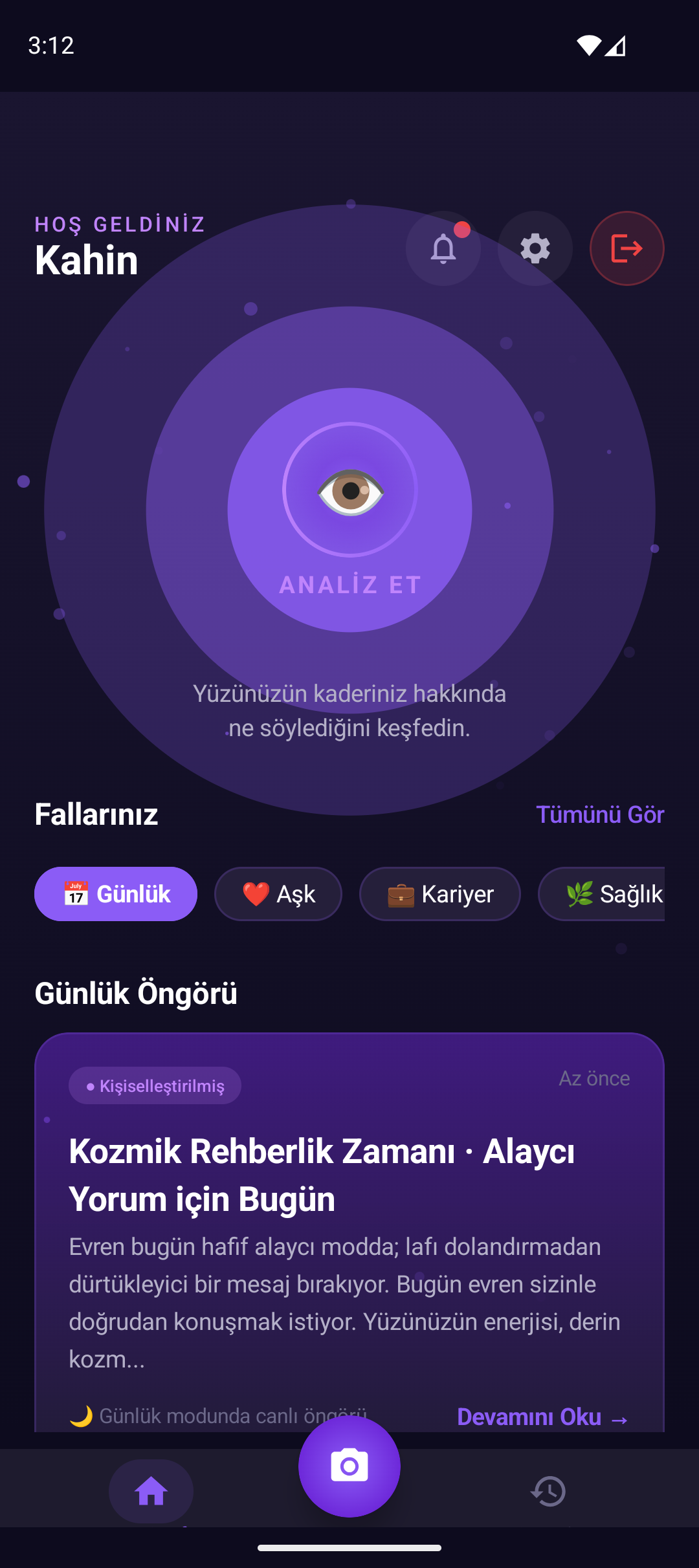 Home screen